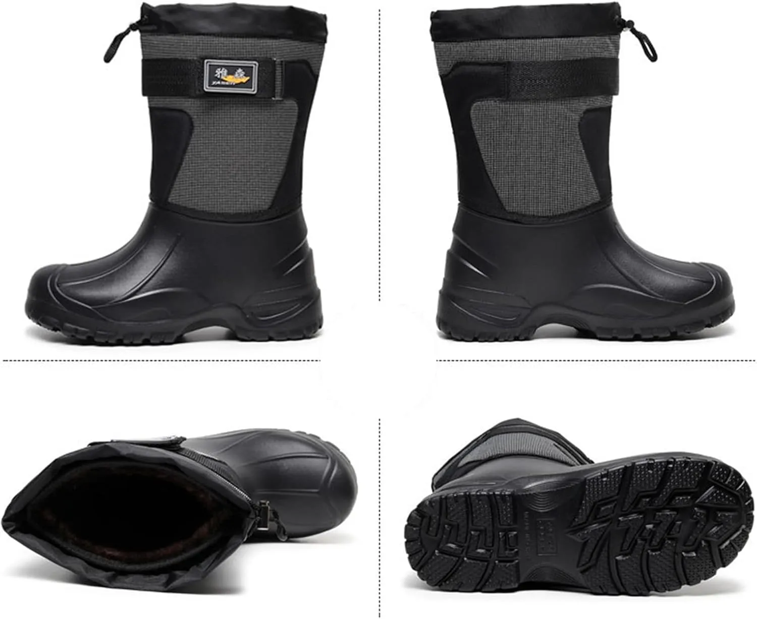 Mens Winter Boots Waterproof Insulated,Outdoor Hiking Fishing Snow Boots for Men,Comfortable Cold-Weather Warm Fur Lined Boots,Slip Resistant