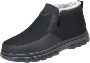 Men's Work Boots Steel Toe Hiking Sneakers Shoes Warm Fur Lined Women Working Shoes Waterproof Outdoor Botas Waterproof Soft Toe Work Hike Grounded Footwear