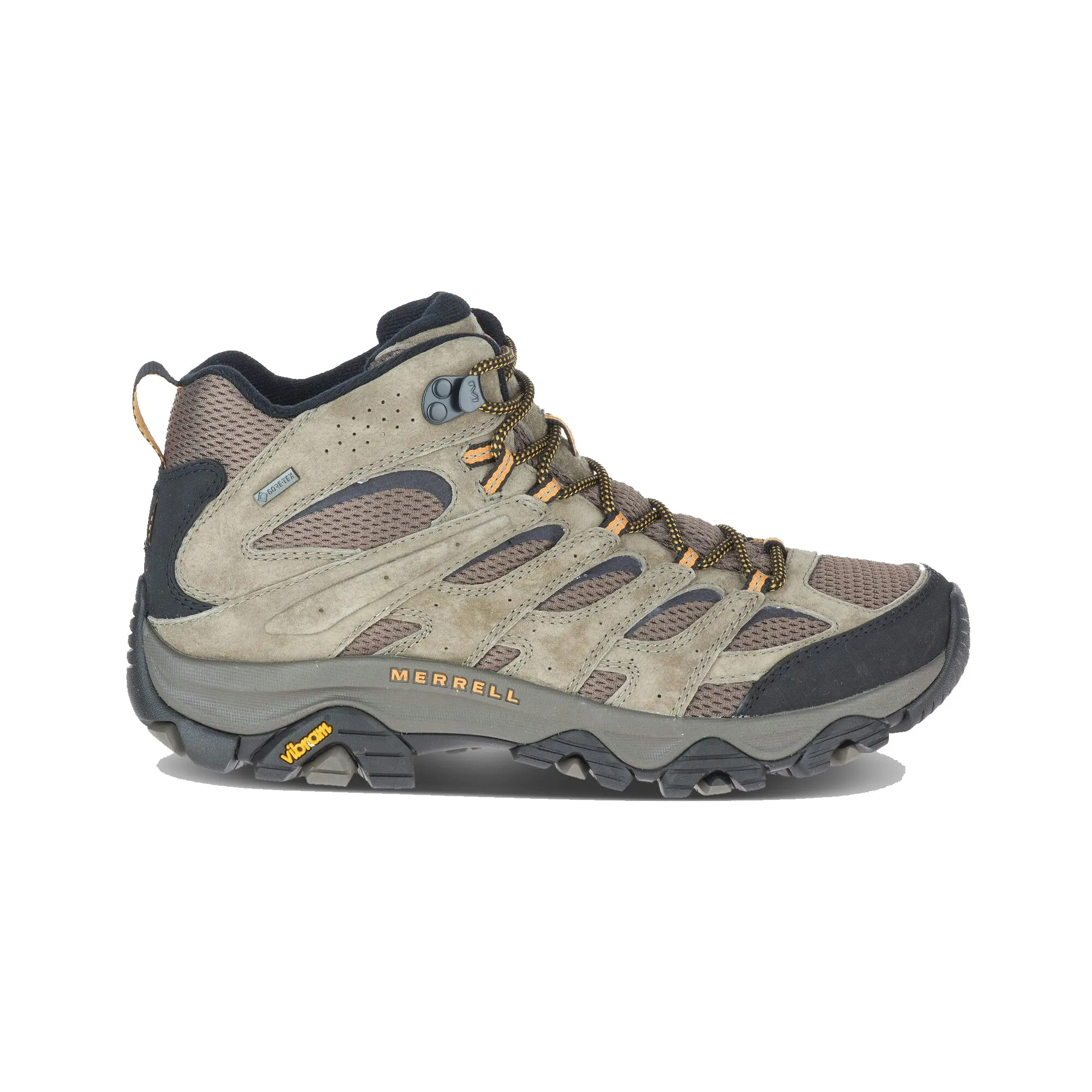 Merrell Moab 3 Leather Mid Goretex Waterproof Boots Walnut