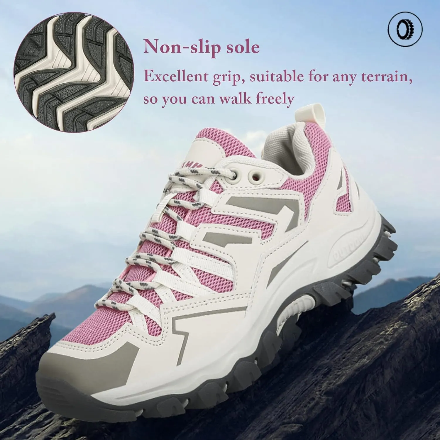 Mnplciea Men's Waterproof Hiking Shoes Lightweight Breathable Walking Shoes for Women Anti Slip Outdoor Trekking Trails Camping Shoes