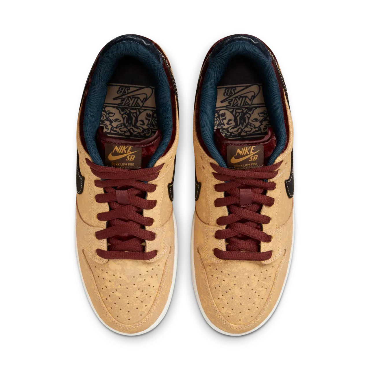 Nike Dunk Low Pro Shoe - CELESTIAL GOLD/BLACK/DARK TEAM RED