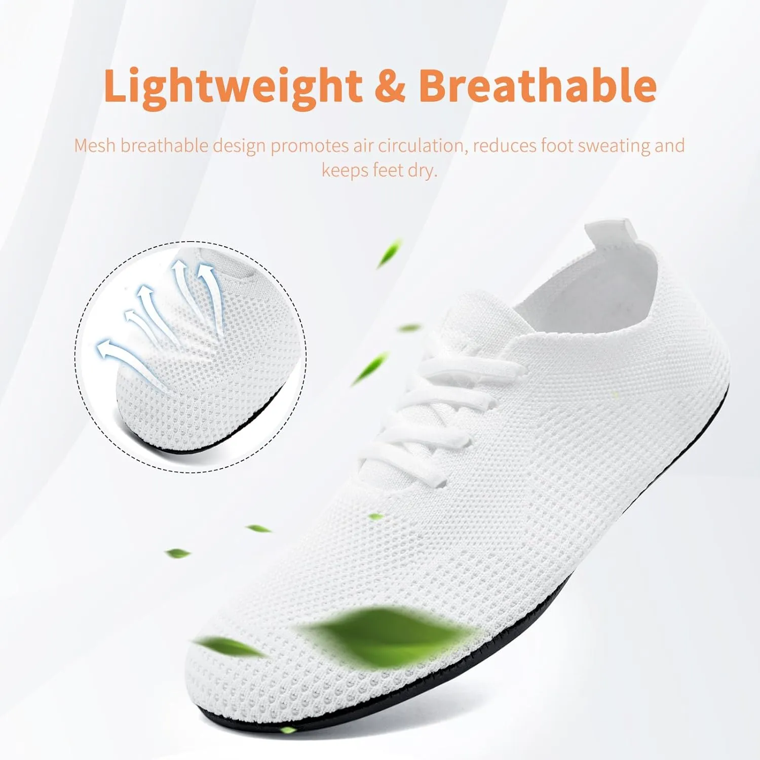 Oltyutc Women's Wide Minimalist Barefoot Shoes Zero Drop Tennis Running Shoes Slip On Walking Sneakers Gym Workout Trail Trainers