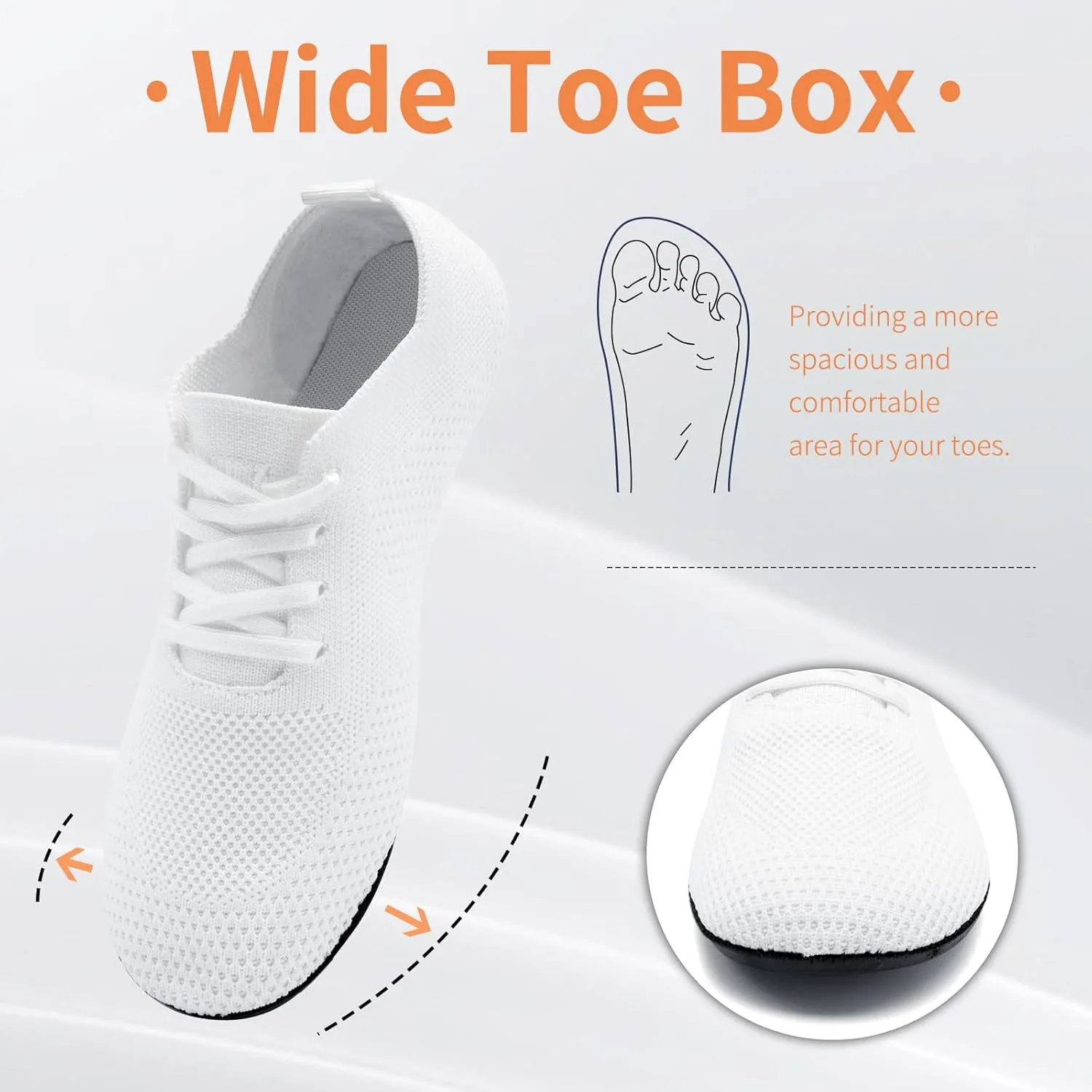 Oltyutc Women's Wide Minimalist Barefoot Shoes Zero Drop Tennis Running Shoes Slip On Walking Sneakers Gym Workout Trail Trainers