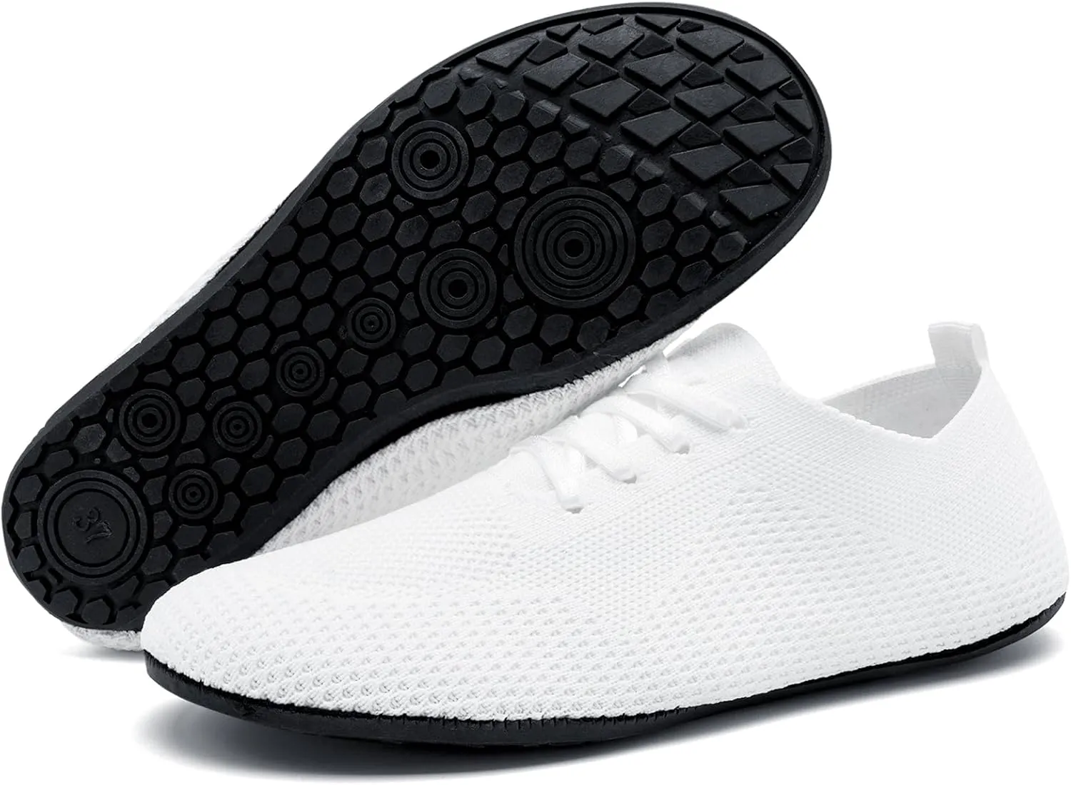 Oltyutc Women's Wide Minimalist Barefoot Shoes Zero Drop Tennis Running Shoes Slip On Walking Sneakers Gym Workout Trail Trainers