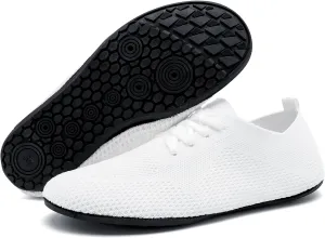 Oltyutc Women's Wide Minimalist Barefoot Shoes Zero Drop Tennis Running Shoes Slip On Walking Sneakers Gym Workout Trail Trainers
