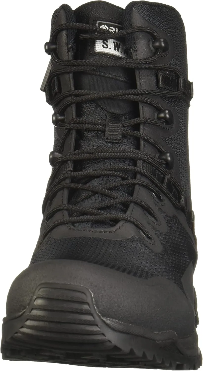Original S.W.A.T. Alpha Fury Unisex Leather Shoes 8" Side Zip  Polyester Mesh  Microfibre PU Upper