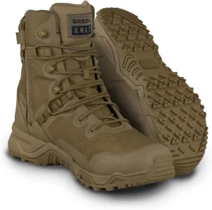 Original S.W.A.T. Alpha Fury Unisex Leather Shoes 8" Side Zip  Polyester Mesh  Microfibre PU Upper