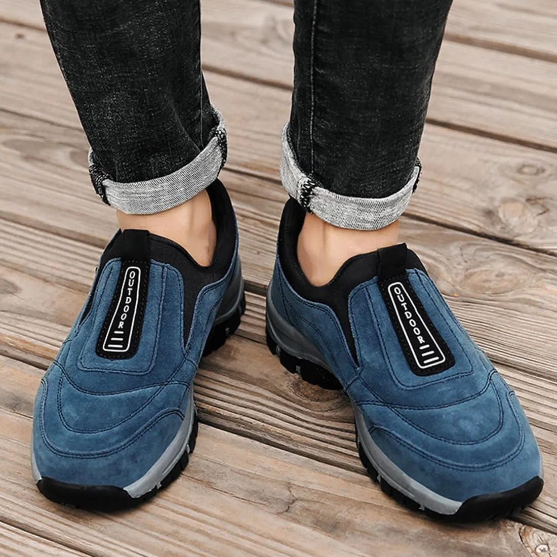 Orthopedic Walking Shoes Hiking Shoes Mens, Men's Comfortable Waterproof Breathable Orthopedic Walking Shoes Hiking Shoes, Auguscare Shoe,Slip on Outdoor Sneakers