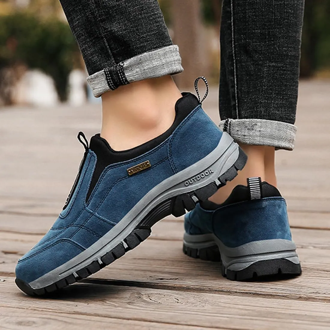 Orthopedic Walking Shoes Hiking Shoes Mens, Men's Comfortable Waterproof Breathable Orthopedic Walking Shoes Hiking Shoes, Auguscare Shoe,Slip on Outdoor Sneakers