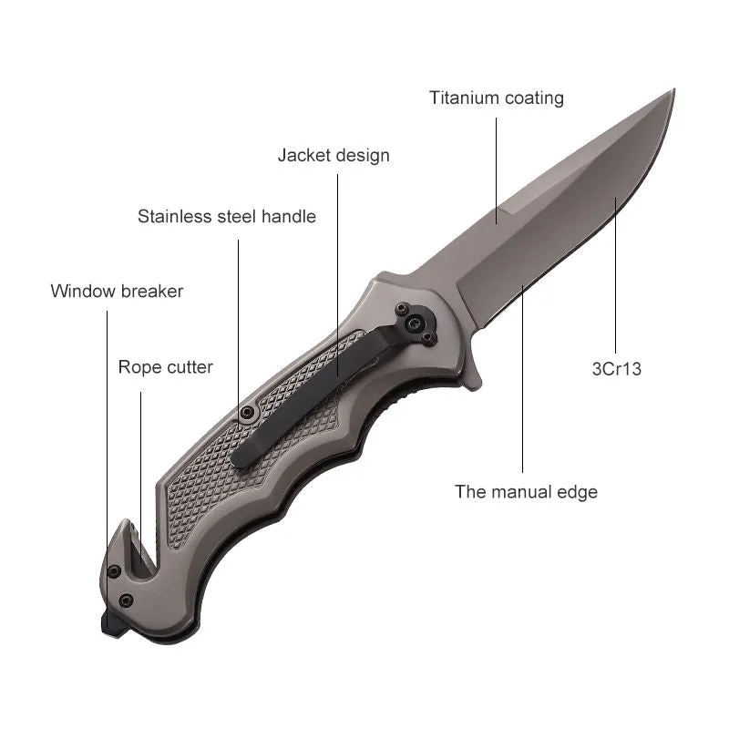 Outdoor Adventure Camping Hunting Jungle Knife Edc Folding Tactical Survival Stainless Steel Pocket Knife
