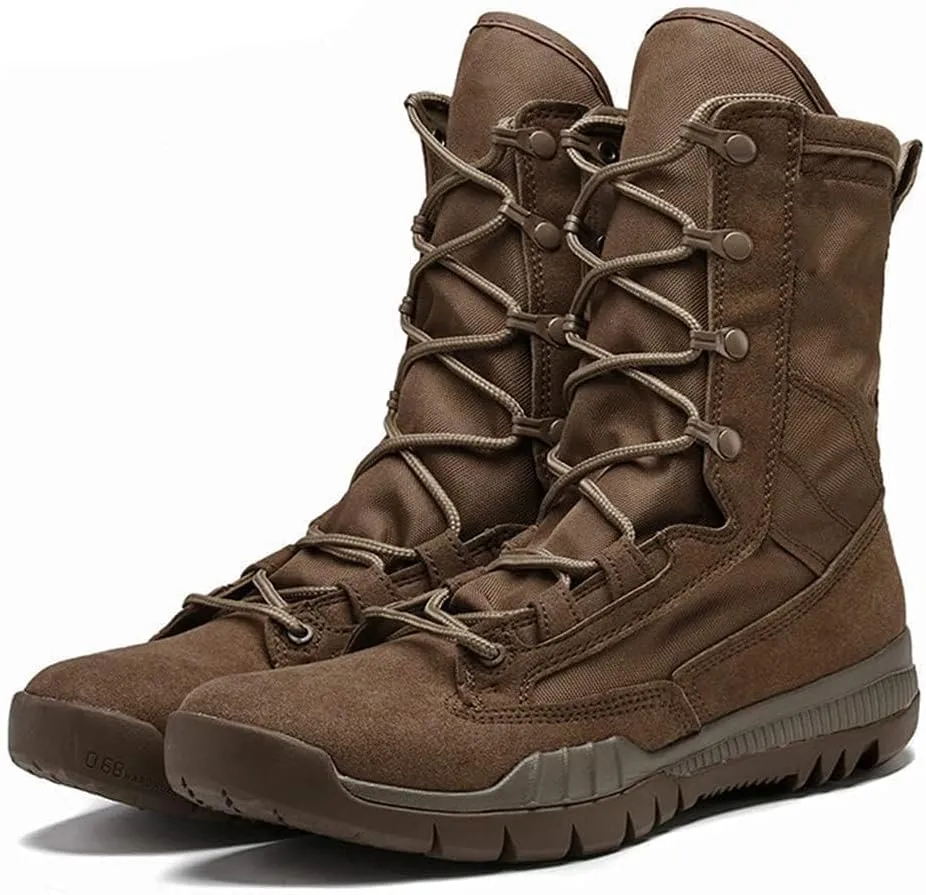 Outdoor Military Tactical Combat Boot, Men Actual Combat Field Boots, High Top Hiking Shoes, Camping Travel Shoes