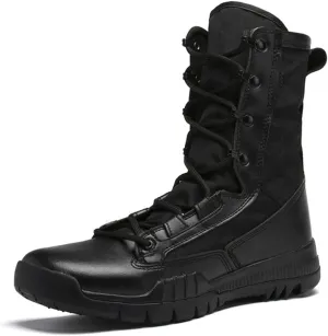 Outdoor Military Tactical Combat Boot, Men Actual Combat Field Boots, High Top Hiking Shoes, Camping Travel Shoes