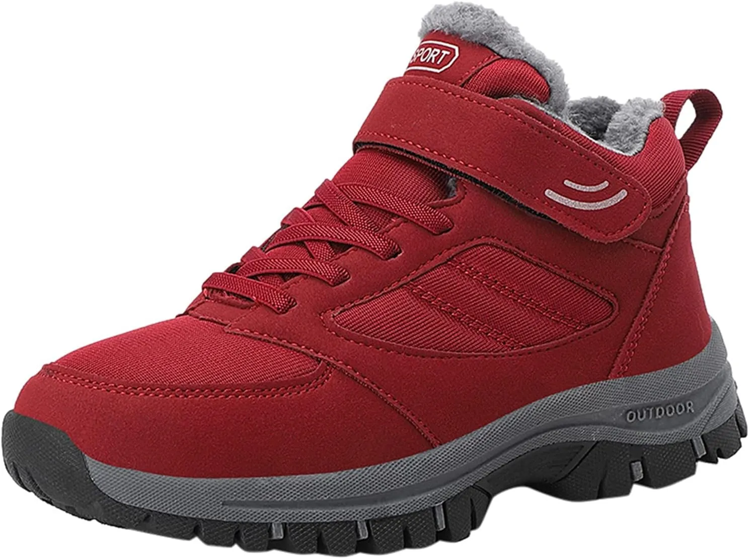 Outdoor Snow Boots for Women Flat Soled Non Slip Boots Casual Sport Shoes Fleece Lined Warm Winter Leather Boots