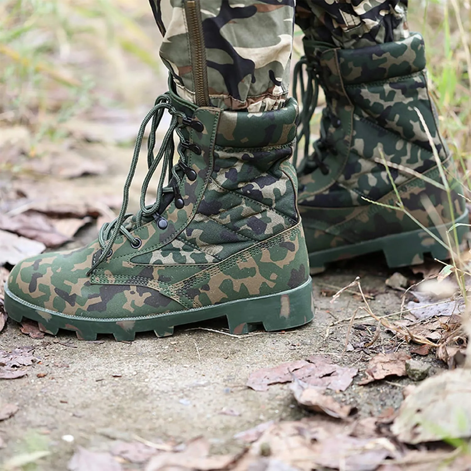 Outdoor Tactical Boots, Men Camouflage Military Combat Boots, Non-Slip Wearable Hiking Shoes, Autumn Hiking Shoes, Comfortable Breathable,41