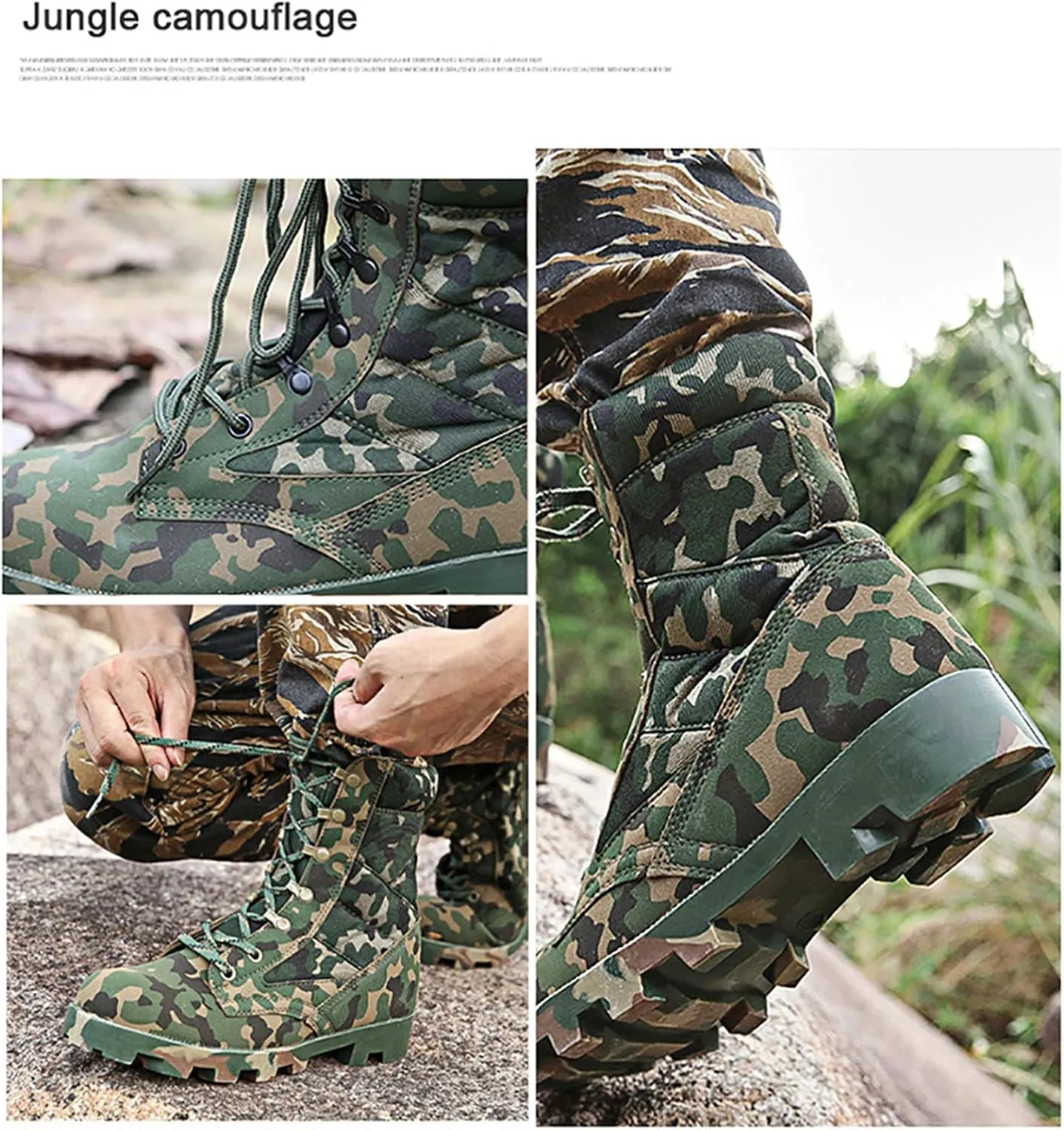 Outdoor Tactical Boots, Men Camouflage Military Combat Boots, Non-Slip Wearable Hiking Shoes, Autumn Hiking Shoes, Comfortable Breathable,41