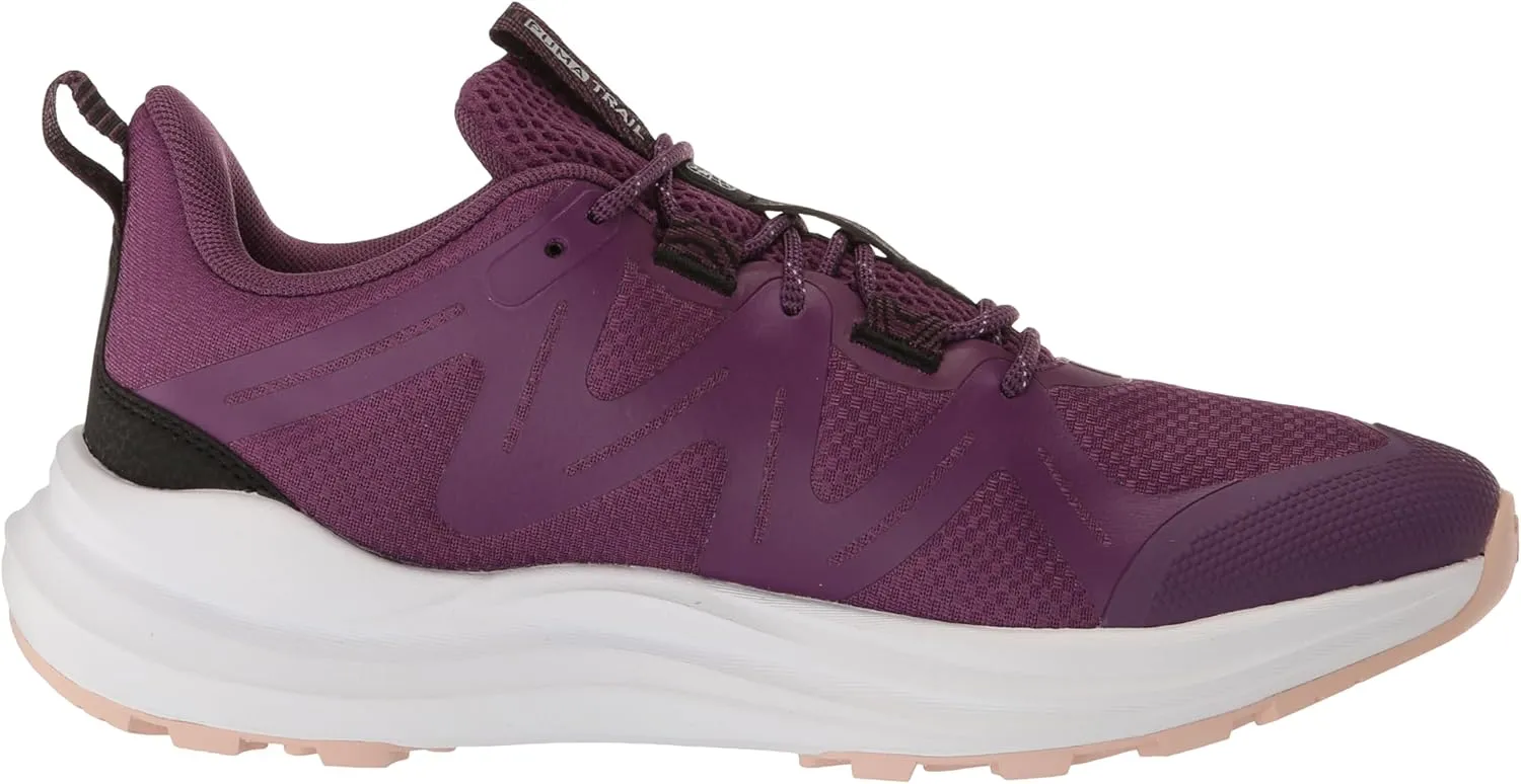 PUMA Women's Reflect Lite Trail Running Shoes, Crushed Berry-Black-White, 9