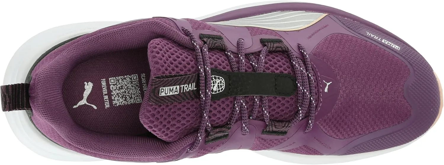 PUMA Women's Reflect Lite Trail Running Shoes, Crushed Berry-Black-White, 9
