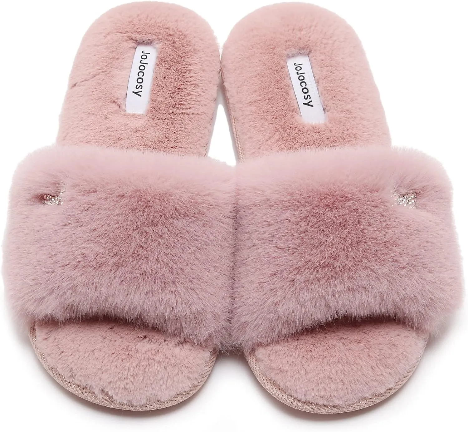 Rabbit Model Ladys Comfortable Fuzzy Memory Foam Scuff Womens Fashion Plush Peep-Toe Relaxing Indoor Slippers
