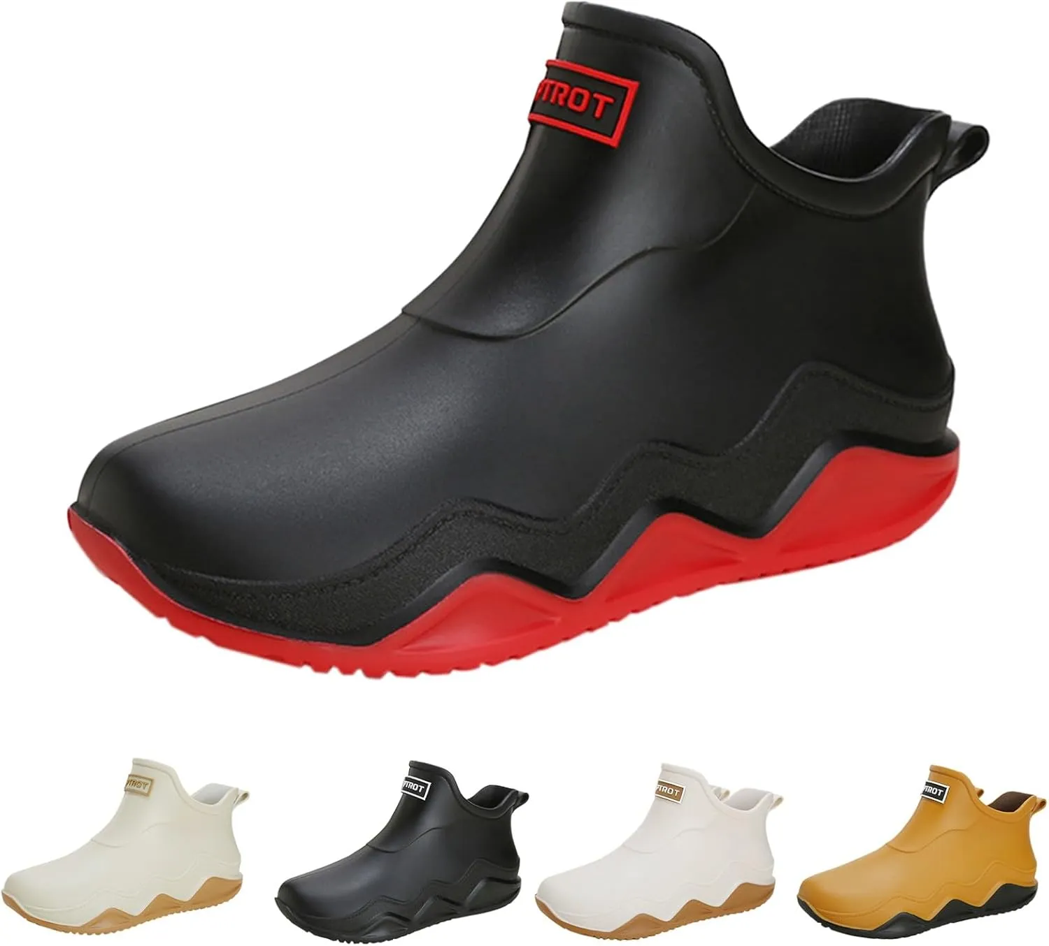 Rain Boots Women Wide Width Mens Grounded Footwear Women's Black Booties Heels Barefoot Shoes Mens Rain Boots Slip On Non-Slip Rubber Waterproof Mens Boots Casual