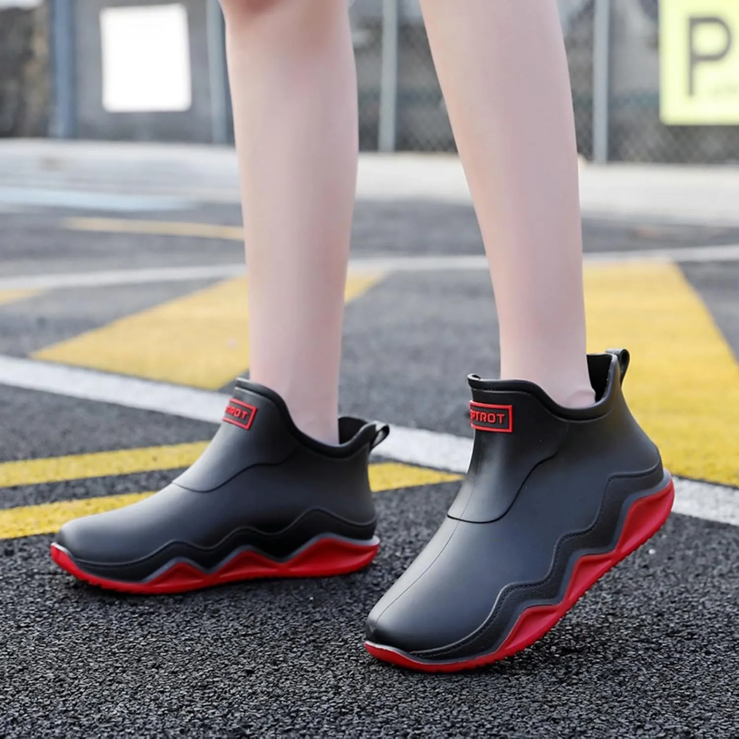 Rain Boots Women Wide Width Mens Grounded Footwear Women's Black Booties Heels Barefoot Shoes Mens Rain Boots Slip On Non-Slip Rubber Waterproof Mens Boots Casual