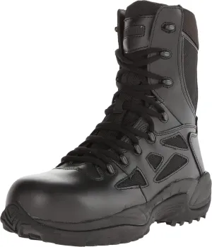Reebok Work Men's Rapid Response RB Safety Toe 8" Stealth Boot with Side Zipper Military & Tactical