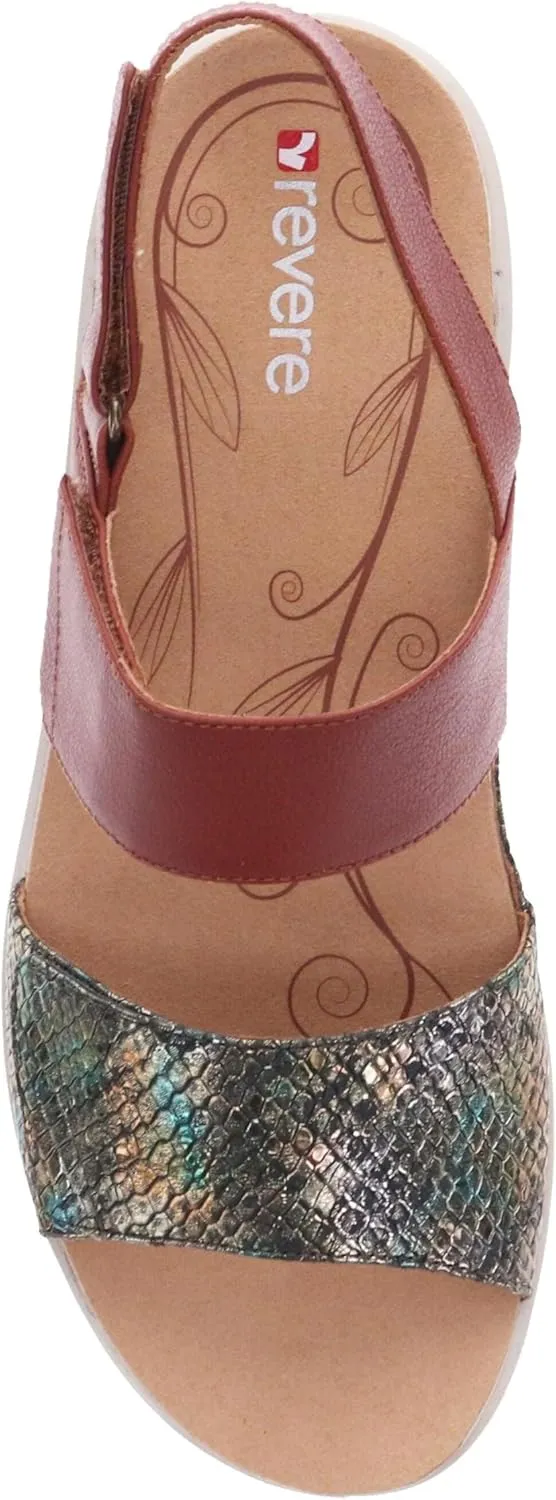 Revere Como Womens Sandals with Back Strap - Premium Leather, Adjustable Fit, Orthotic-Friendly, Shock-Absorbing - Stylish & Comfortable for Travel & Daily Wear