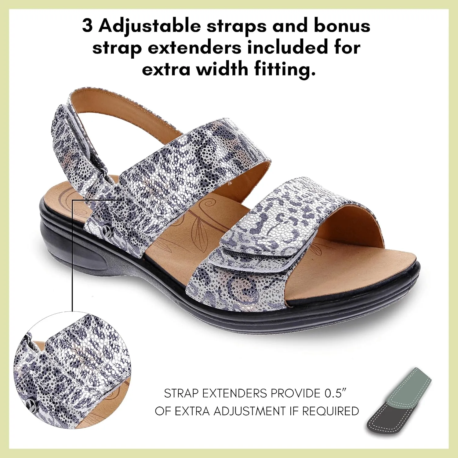 Revere Como Womens Sandals with Back Strap - Premium Leather, Adjustable Fit, Orthotic-Friendly, Shock-Absorbing - Stylish & Comfortable for Travel & Daily Wear