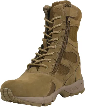 Rothco Forced Entry Deployment Boots with Side Zipper - 8 Inch Shoe Size : 12,Width : Regular,Color : AR 670-1 Coyote Brown