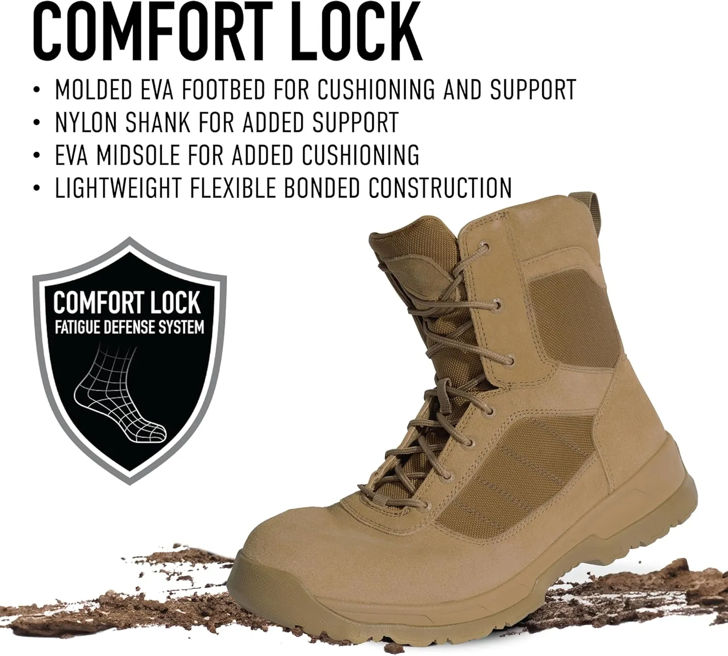 Rothco Guardian AR 670-1 Coyote Brown Composite Toe Tactical Boots  8 Inch  Waterproof Duty Footwear