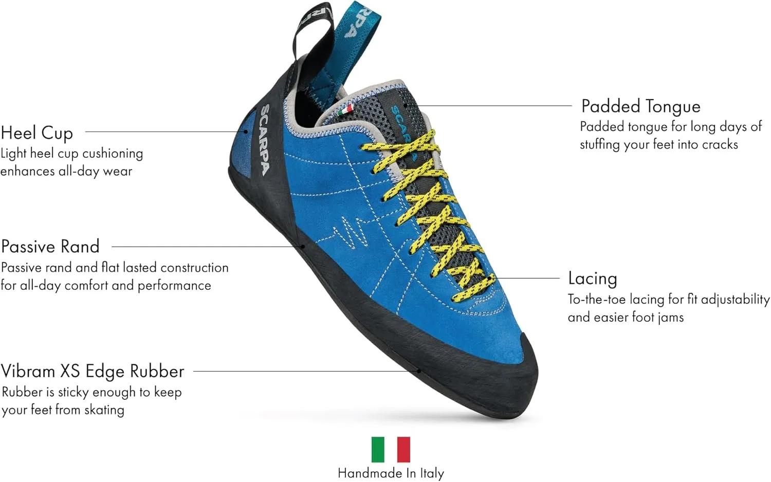 SCARPA Men's Helix Lace Rock Climbing Shoes for Trad and Sport Climbing