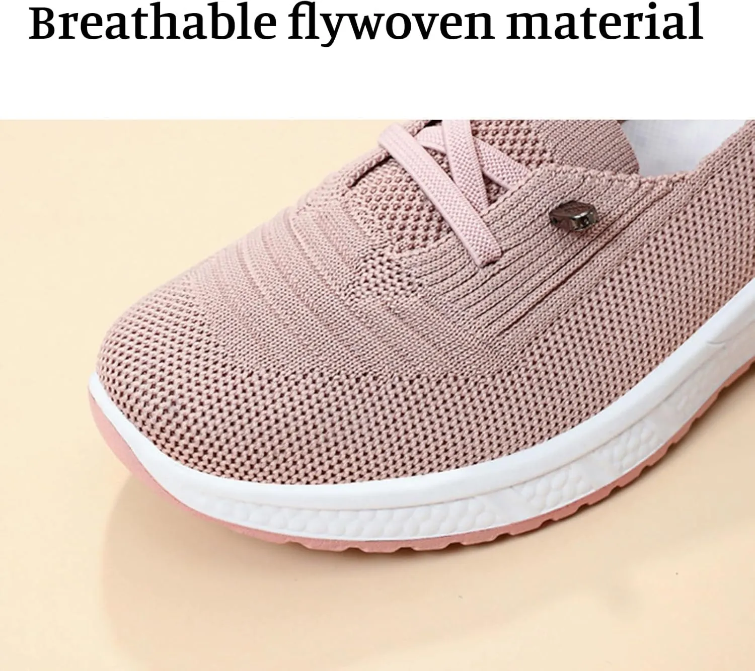 Slip On Orthopedic Shoes for Women Breathable Slip On Arch Support Non-Slip Sneakers Mesh Knitted Woven Low Top Walking Shoes Wide Width Soft Sole Shoe