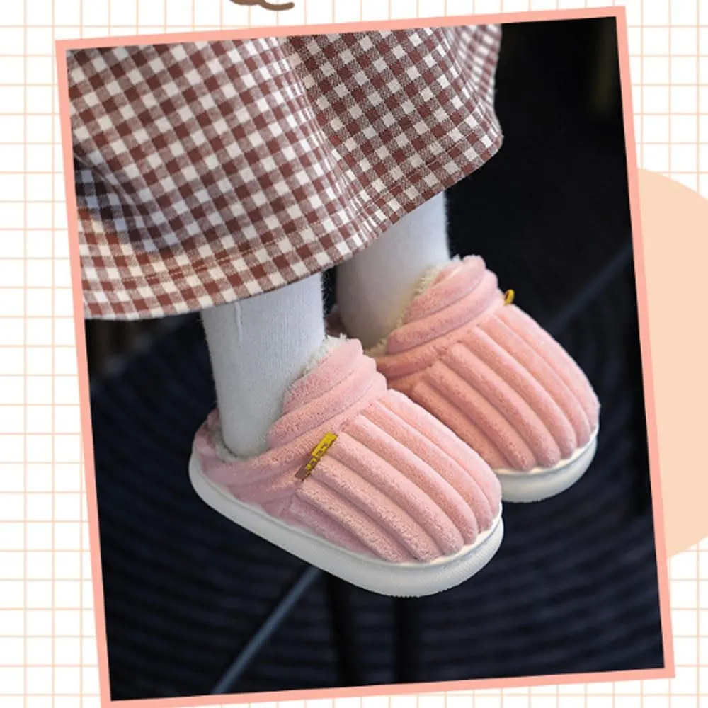 Slipper Booties, Winter Fuzzy Warm Thick-Soled Plush House Cloud Slides Children's, Sweat-Wicking, Cold-Resistant