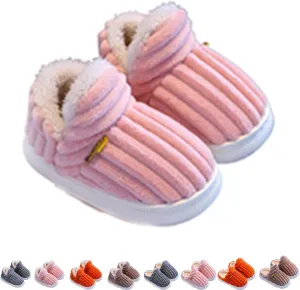 Slipper Booties, Winter Fuzzy Warm Thick-Soled Plush House Cloud Slides Children's, Sweat-Wicking, Cold-Resistant