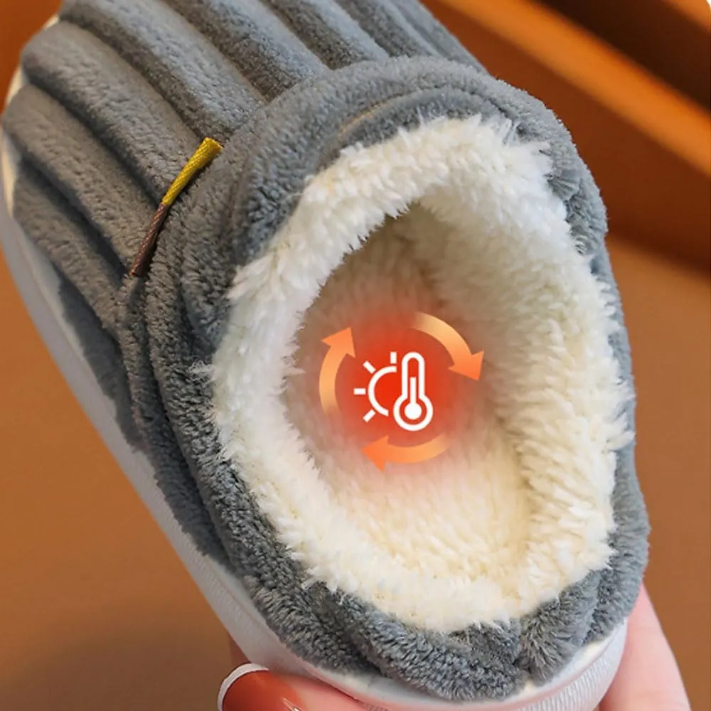 Slipper Booties, Winter Fuzzy Warm Thick-Soled Plush House Cloud Slides Children's, Sweat-Wicking, Cold-Resistant