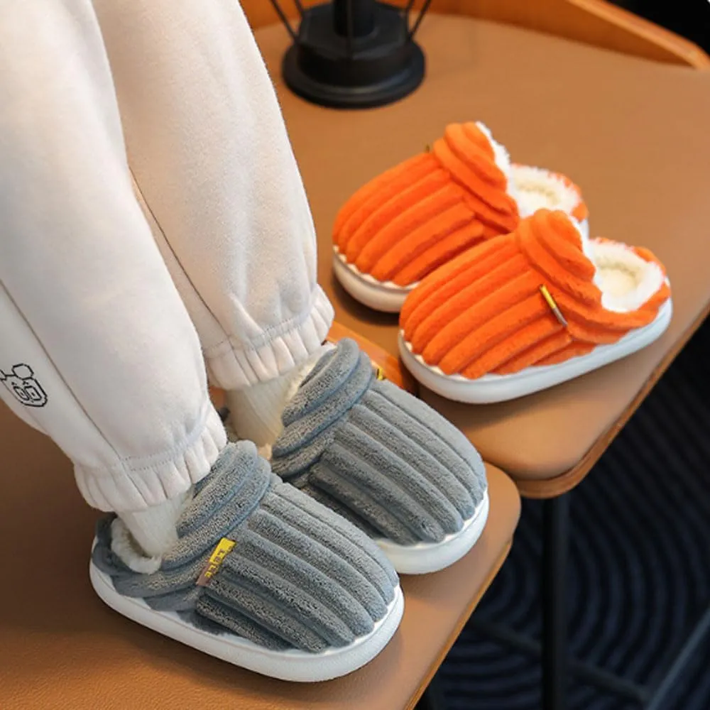 Slipper Booties, Winter Fuzzy Warm Thick-Soled Plush House Cloud Slides Children's, Sweat-Wicking, Cold-Resistant