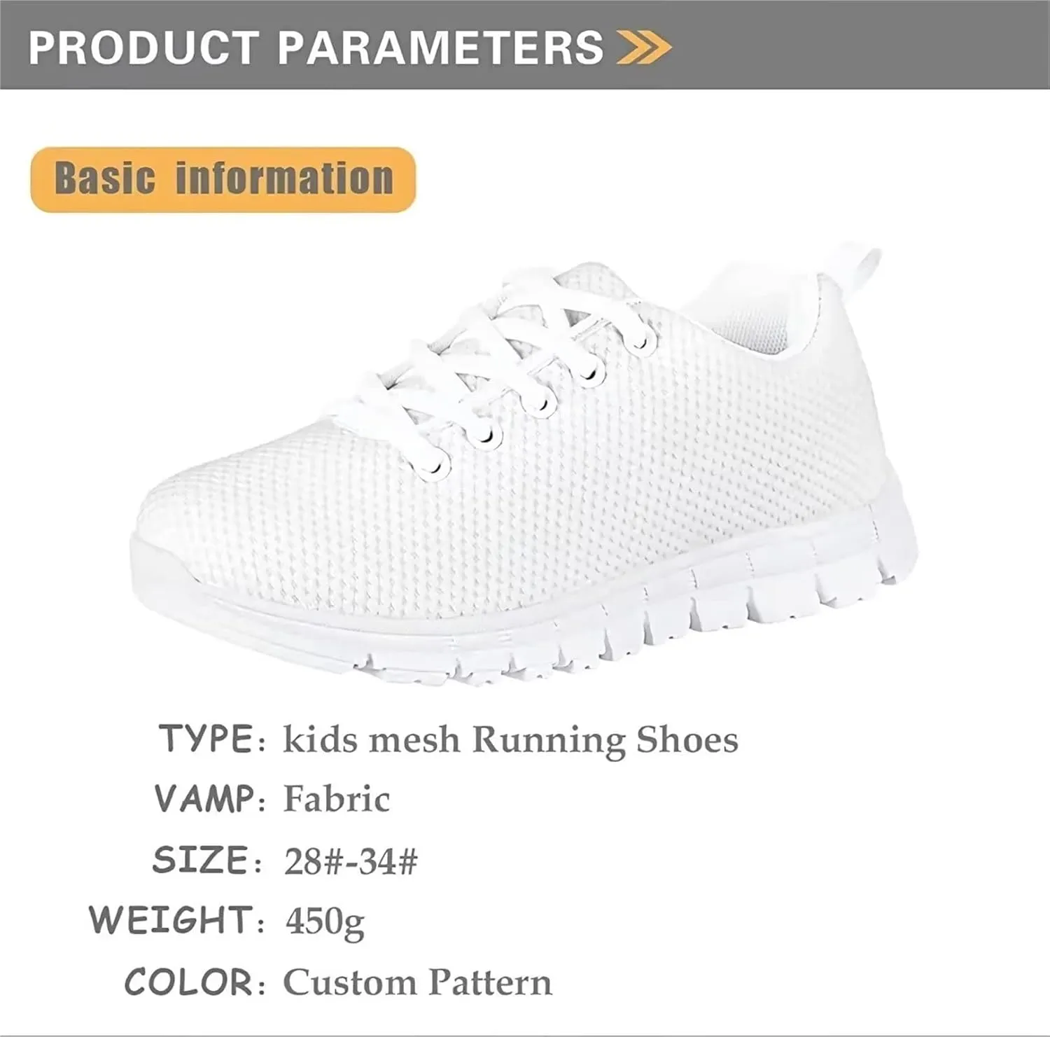 Sneakers Lace-up Lightweight Sport Shoes Casual Running Hiking Shoes for Boys Girls