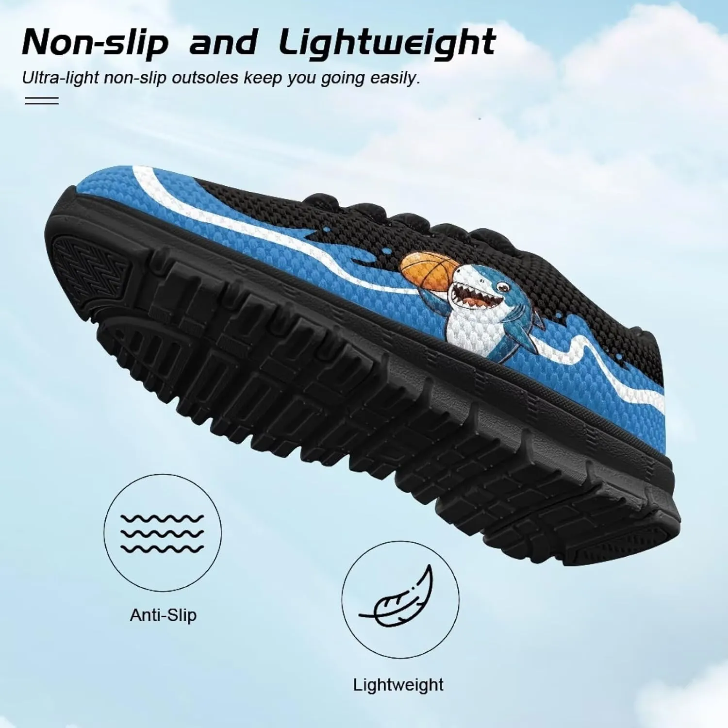 Sneakers Lace-up Lightweight Sport Shoes Casual Running Hiking Shoes for Boys Girls