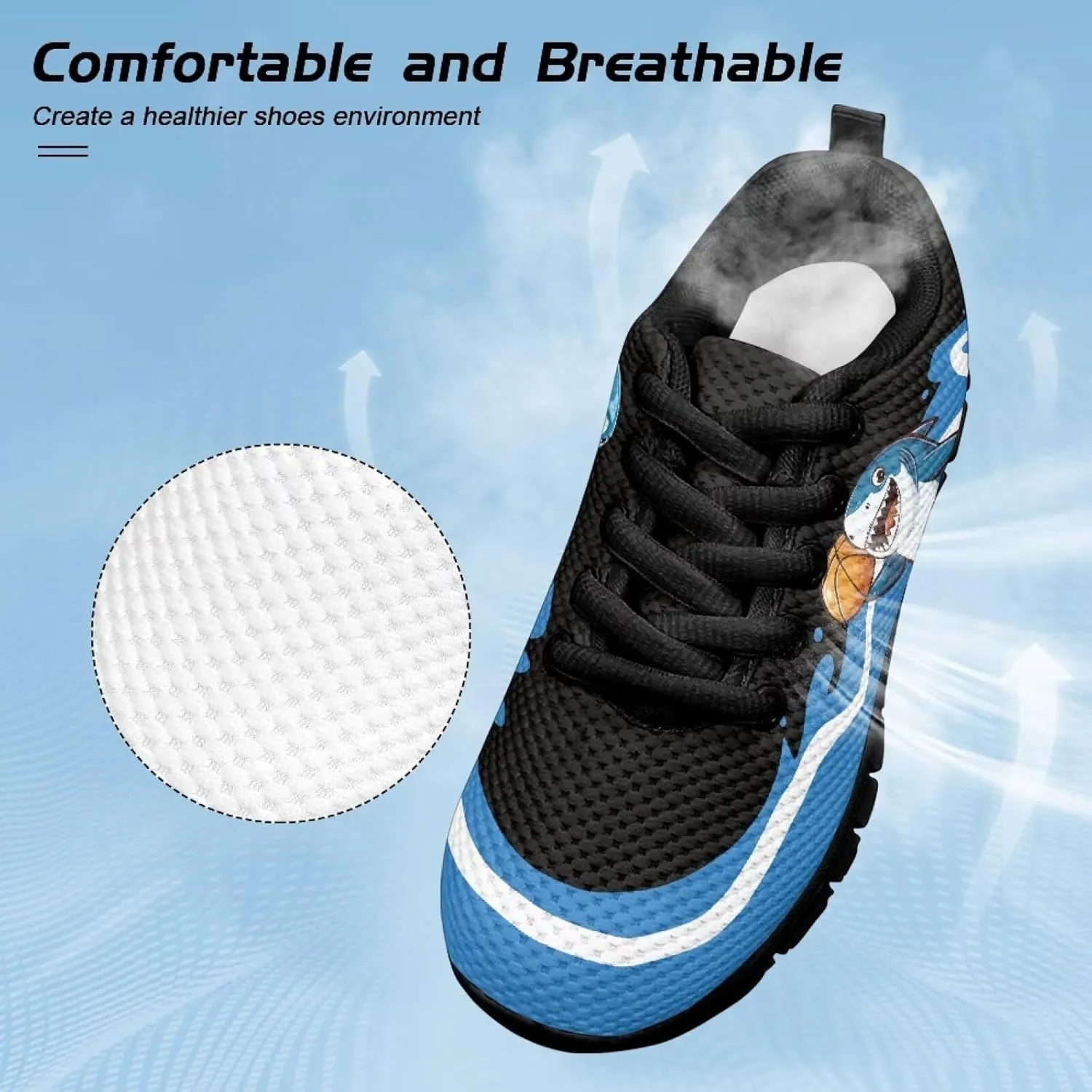 Sneakers Lace-up Lightweight Sport Shoes Casual Running Hiking Shoes for Boys Girls