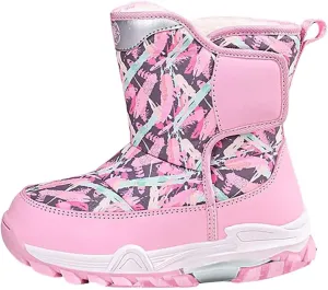 Snow Boots for Kids Boys Winter Warm Wateroof Insulated Fleece Lined Big Kids Cozy Outdoor Sneaker Hiking Boot