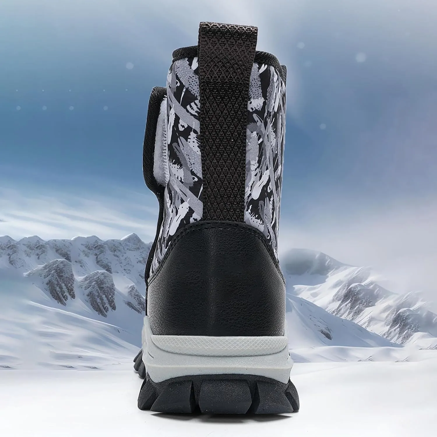 Snow Boots for Kids Boys Winter Warm Wateroof Insulated Fleece Lined Big Kids Cozy Outdoor Sneaker Hiking Boot