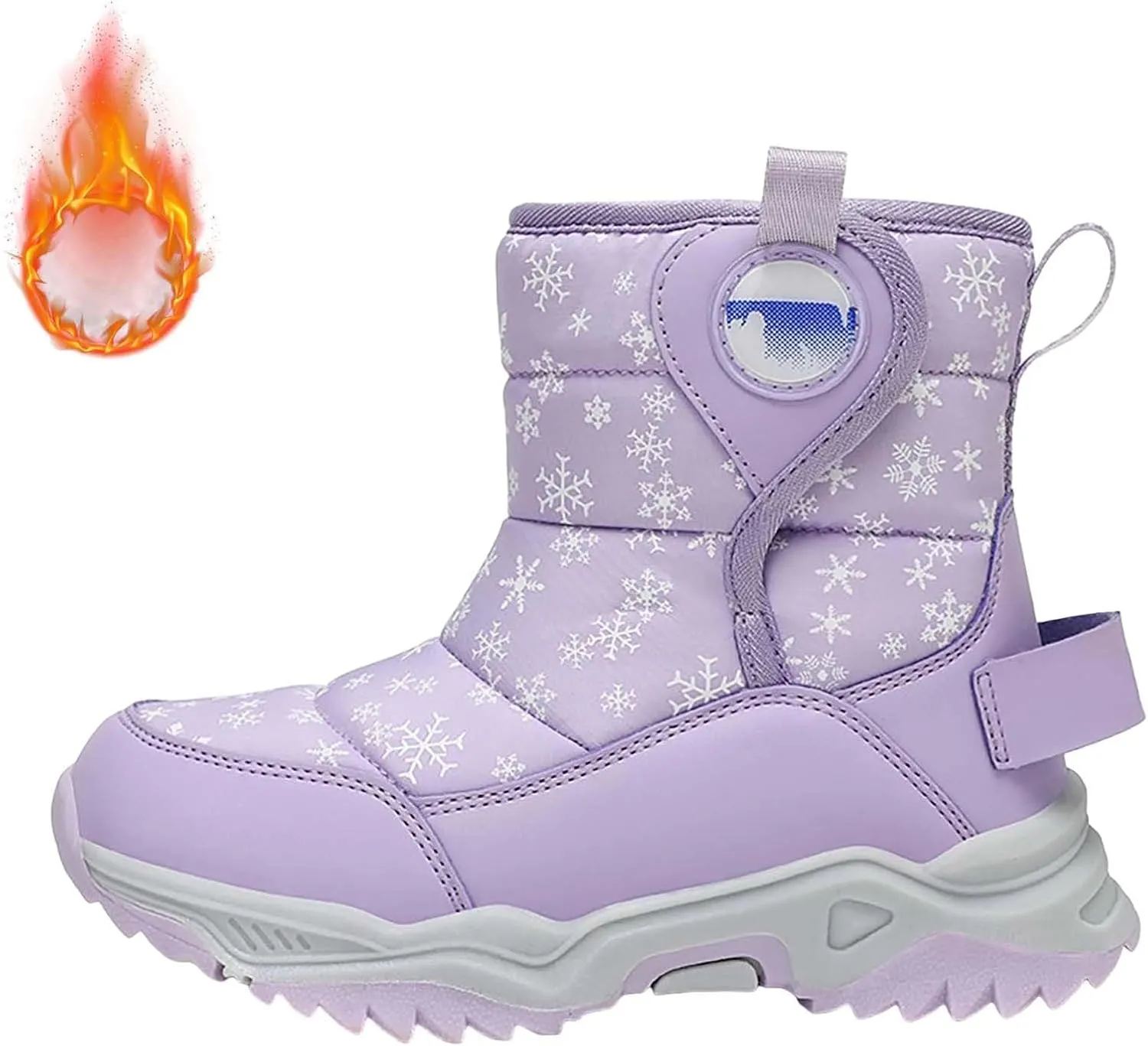 Snow Boots for Kids Boys Winter Warm Wateroof Insulated Fleece Lined Cozy Comfortable Outdoor Hiking Sneaker