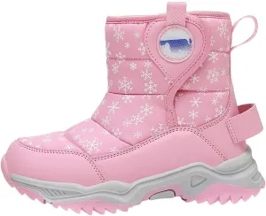 Snow Boots for Kids Boys Winter Warm Wateroof Insulated Fleece Lined Cozy Comfortable Outdoor Hiking Sneaker