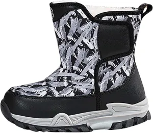 Snow Boots for Kids Boys Winter Warm Wateroof Insulated Fleece Lined Cozy Comfortable Outdoor Hiking Sneaker