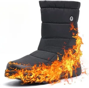 Snow boots for men cold weather shoes water repellent ultra-lightweight non-slip snow shoes fleece lining outdoor Zipper Wide Toe Box