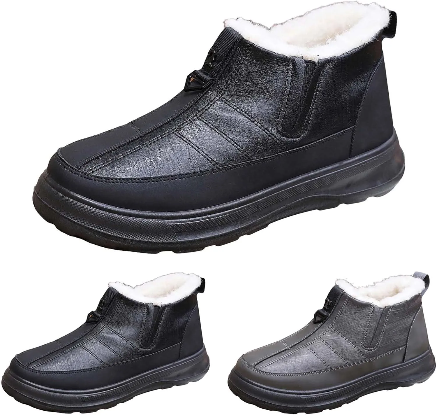 Snow Boots for Women Winter Waterproof Warm Plush Lined Booties Slip On Wide Width Outdoor Lightweight Ankle Boot