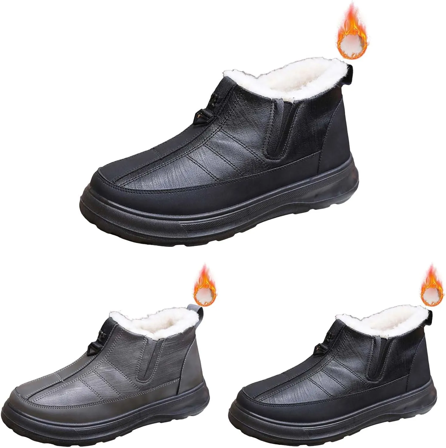 Snow Boots for Women Winter Waterproof Warm Plush Lined Booties Slip On Wide Width Outdoor Lightweight Ankle Boot