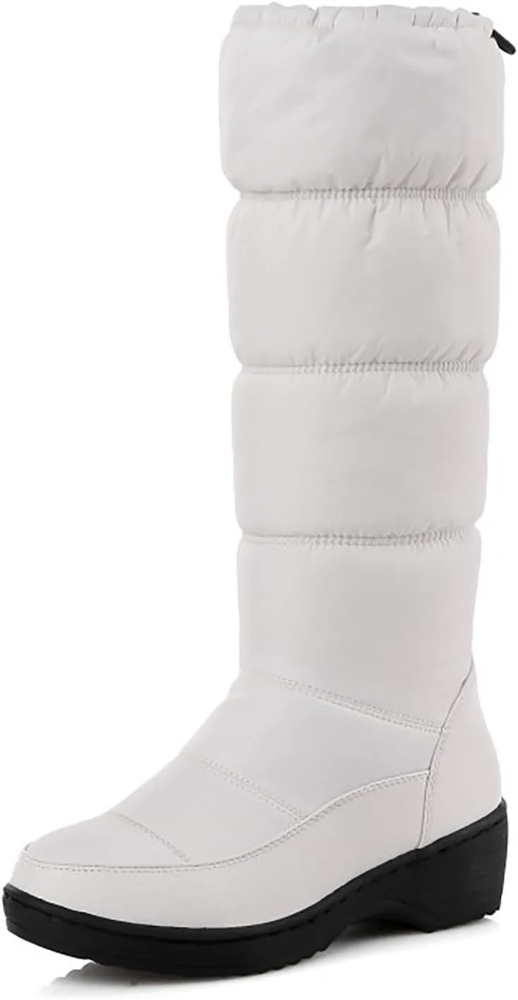 Solid Color Platform Snow Boots for Women Cold Proof High Barrel Boots Water Proof Insulated Winter Wide Boots