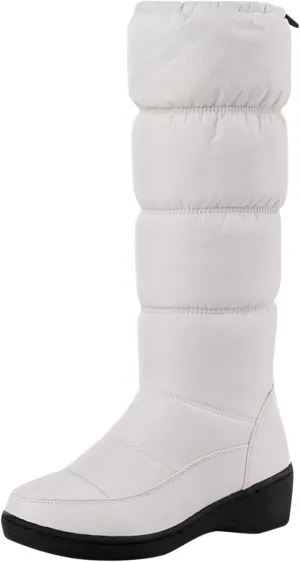 Solid Color Platform Snow Boots for Women Cold Proof High Barrel Boots Water Proof Insulated Winter Wide Boots