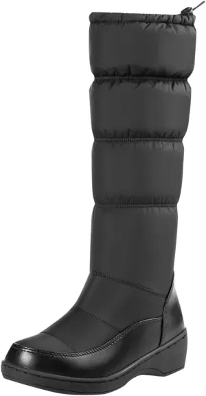 Solid Color Platform Snow Boots for Women Cold Proof High Barrel Boots Water Proof Insulated Winter Wide Boots