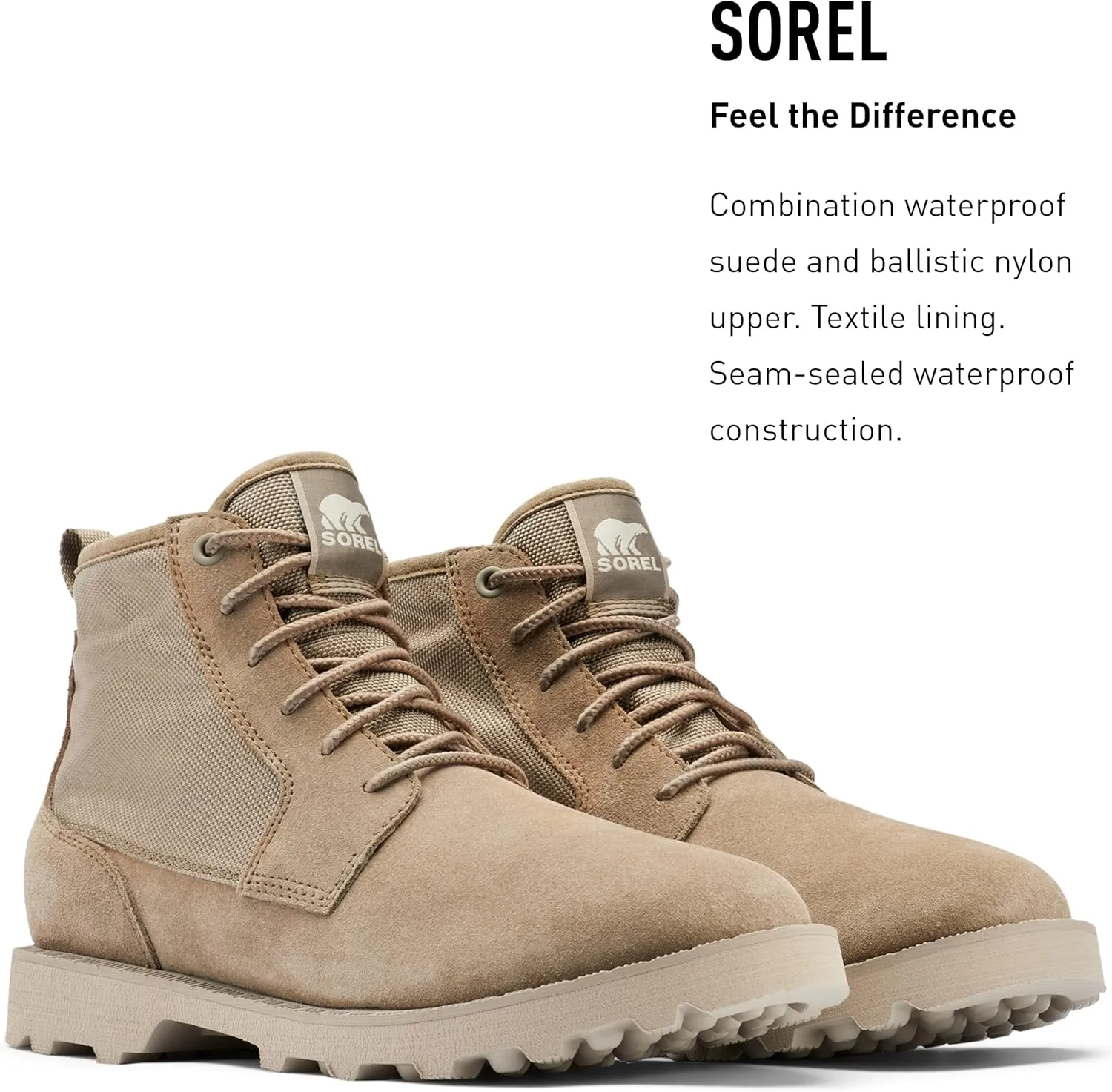 Sorel Men's Caribou Mod Chukka WP Boot — Waterproof Suede & Nylon Rain Boots
